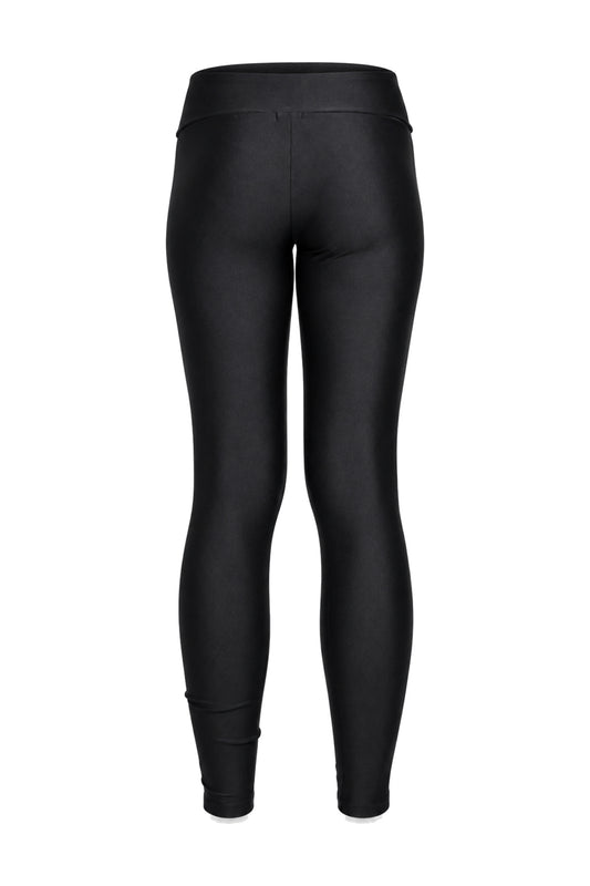 River Island Black Wet-Look Foldover Waist Leggings