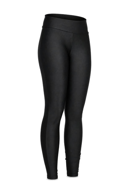 River Island Black Wet-Look Foldover Waist Leggings