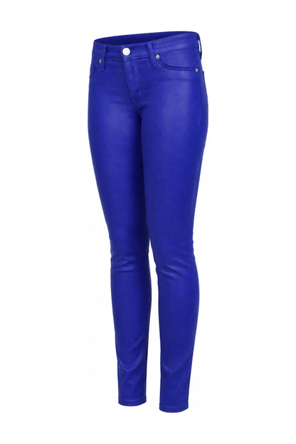 Hudson Krista Cobalt Blue Coated Super Skinny Jeans
