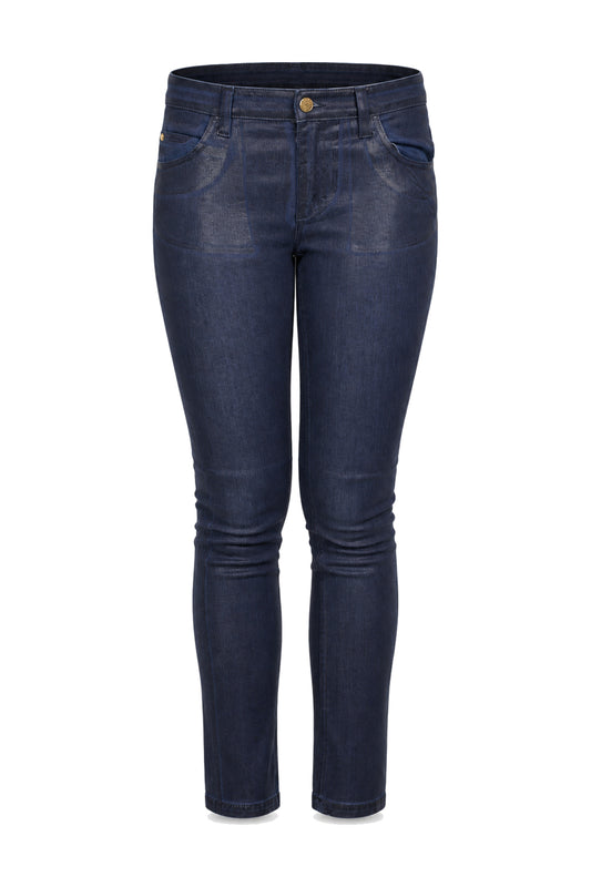 Louis Vuitton Indigo Coated Denim Skinny Jeans