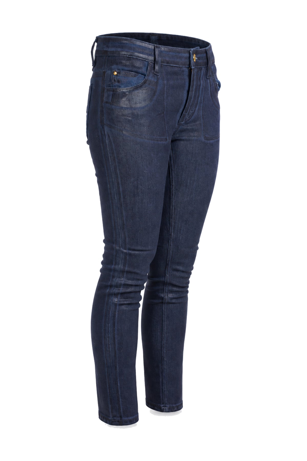 Louis Vuitton Indigo Coated Denim Skinny Jeans