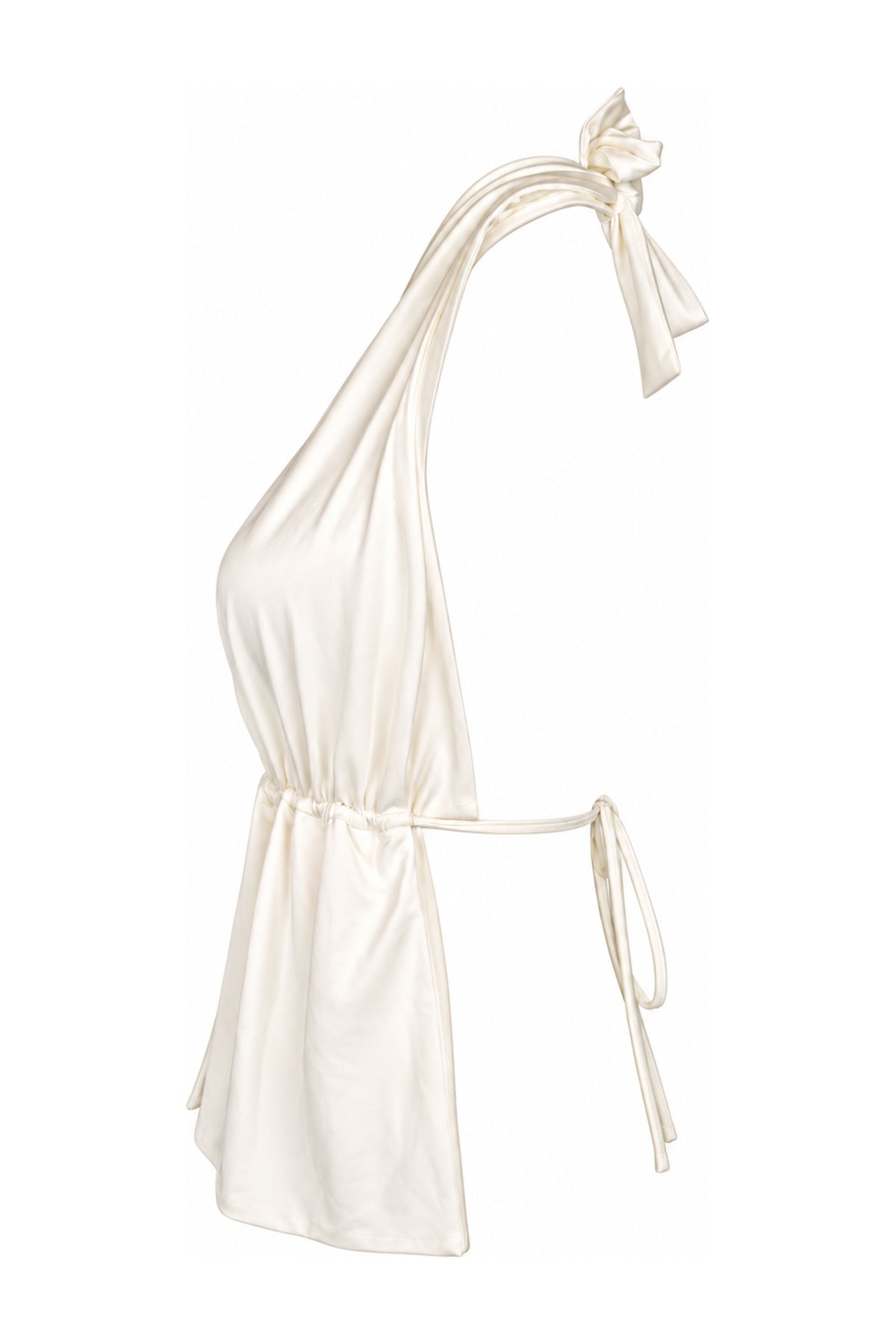 Love On Friday Ivory Halter Drawstring Waist Top