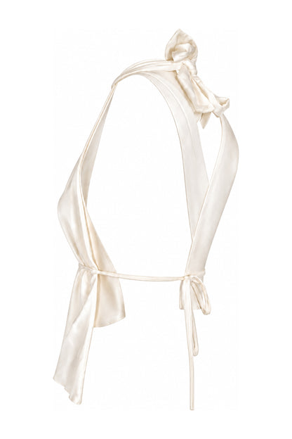 Love On Friday Ivory Halter Drawstring Waist Top