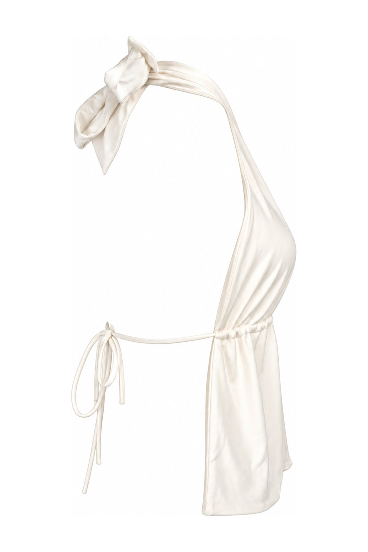 Love On Friday Ivory Halter Drawstring Waist Top