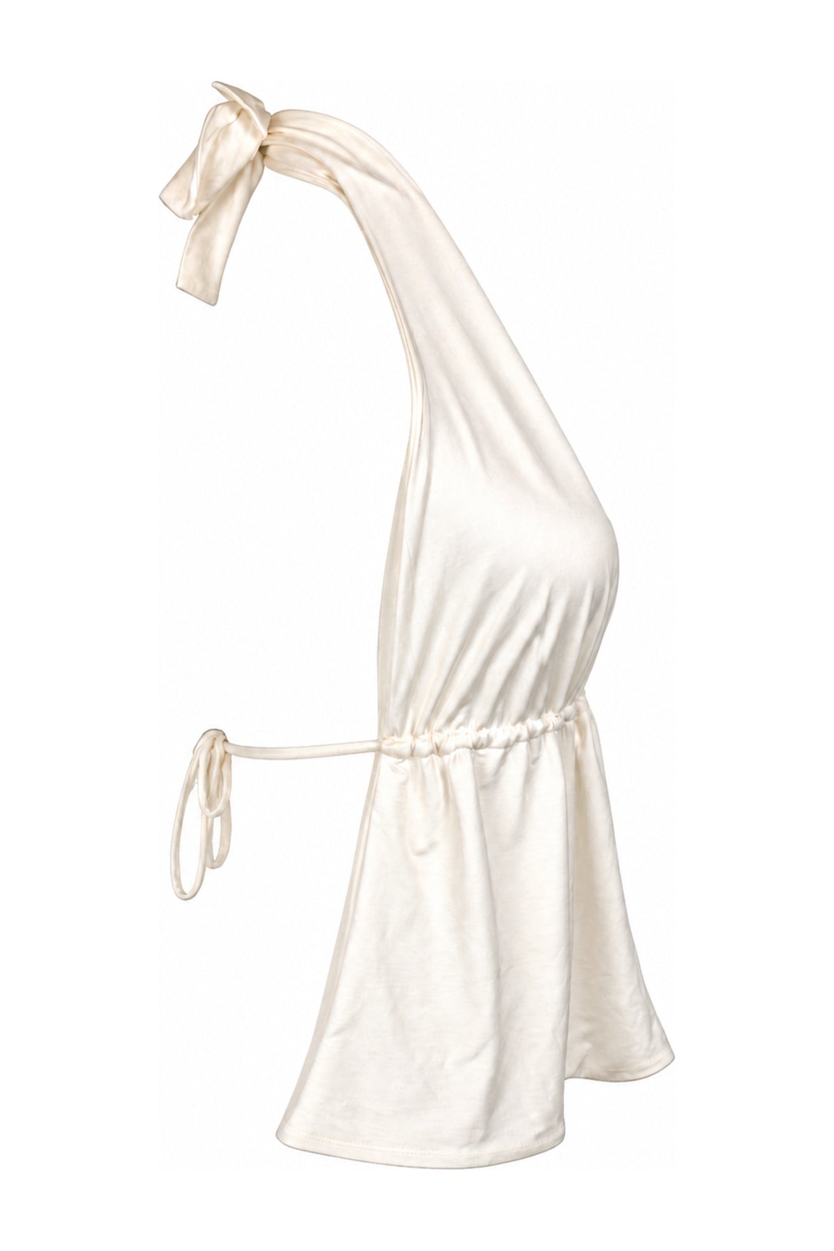 Love On Friday Ivory Halter Drawstring Waist Top