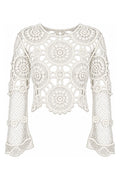 Cream Crochet Bell Sleeve Crop Top