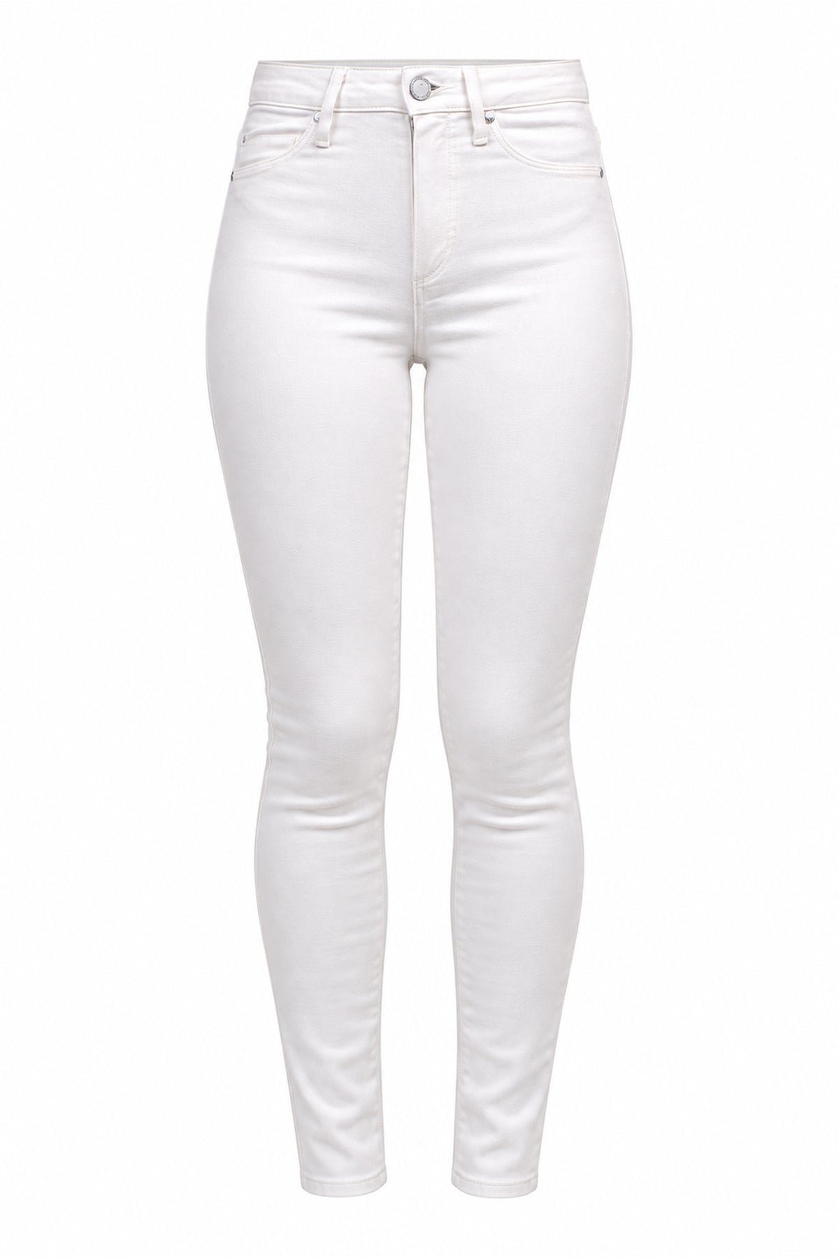 Paige Hoxton White Stretch Denim Skinny Ankle Jeans