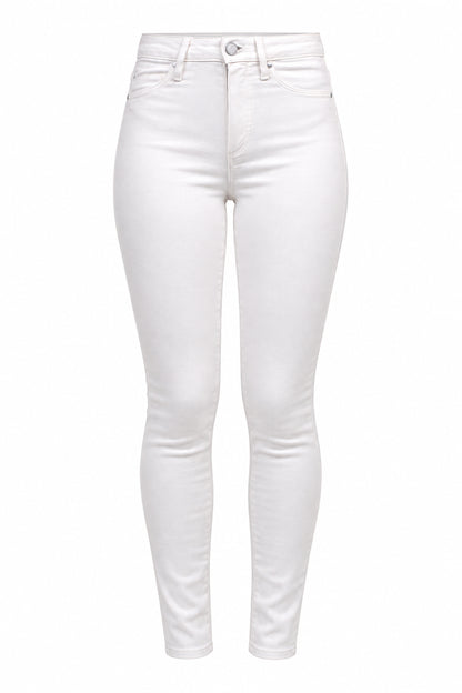 Paige Hoxton White Stretch Denim Skinny Ankle Jeans