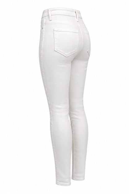 Paige Hoxton White Stretch Denim Skinny Ankle Jeans