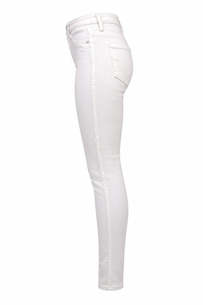 Paige Hoxton White Stretch Denim Skinny Ankle Jeans