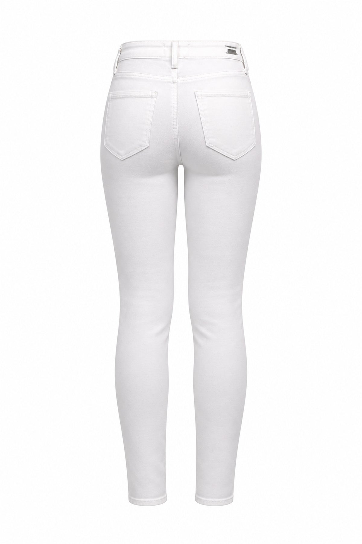 Paige Hoxton White Stretch Denim Skinny Ankle Jeans