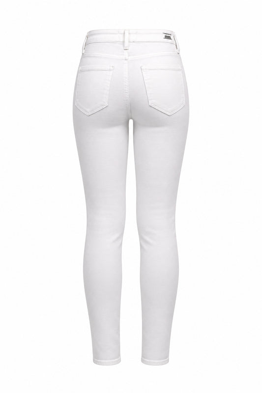 Paige Hoxton White Stretch Denim Skinny Ankle Jeans
