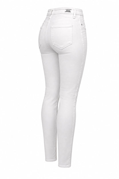 Paige Hoxton White Stretch Denim Skinny Ankle Jeans