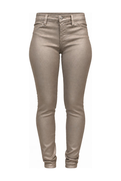 J Brand for Harrods Metallic Rose Gold Skinny Jeans