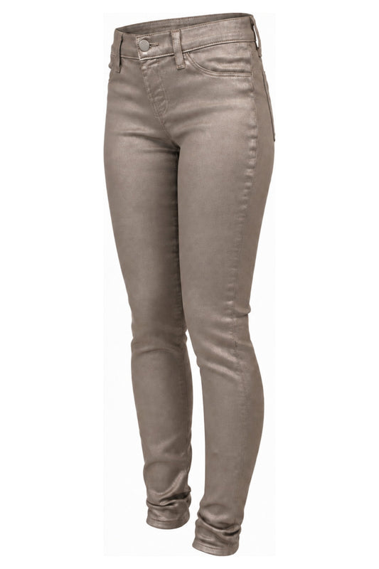 J Brand for Harrods Metallic Rose Gold Skinny Jeans