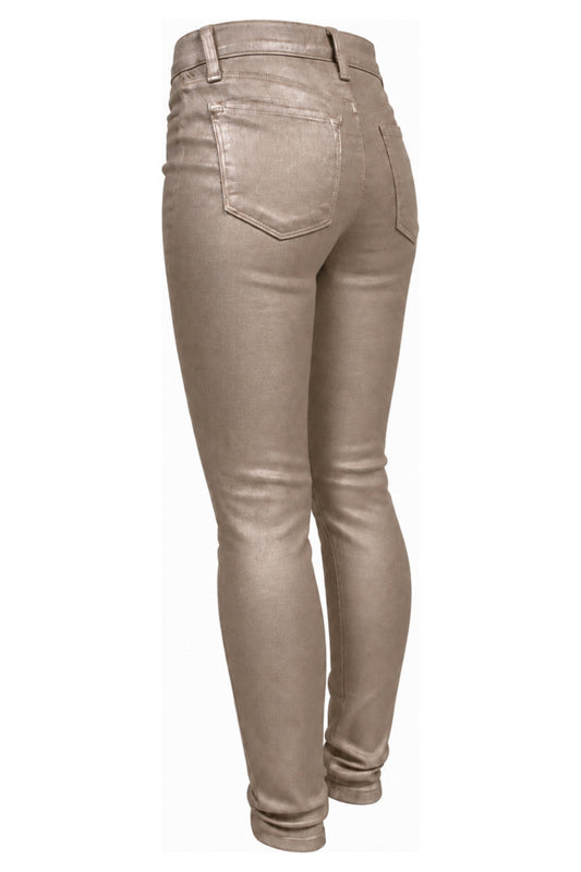 J Brand for Harrods Metallic Rose Gold Skinny Jeans