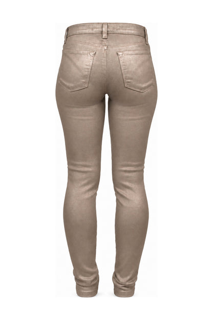 J Brand for Harrods Metallic Rose Gold Skinny Jeans