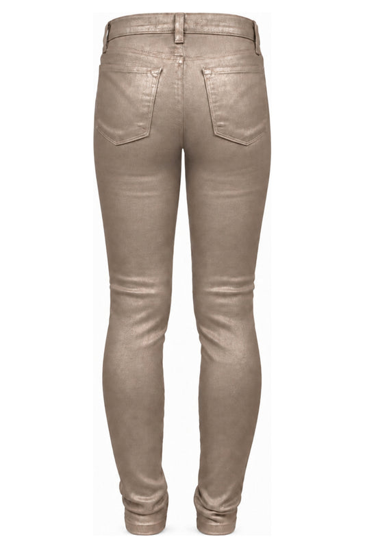 J Brand for Harrods Metallic Rose Gold Skinny Jeans
