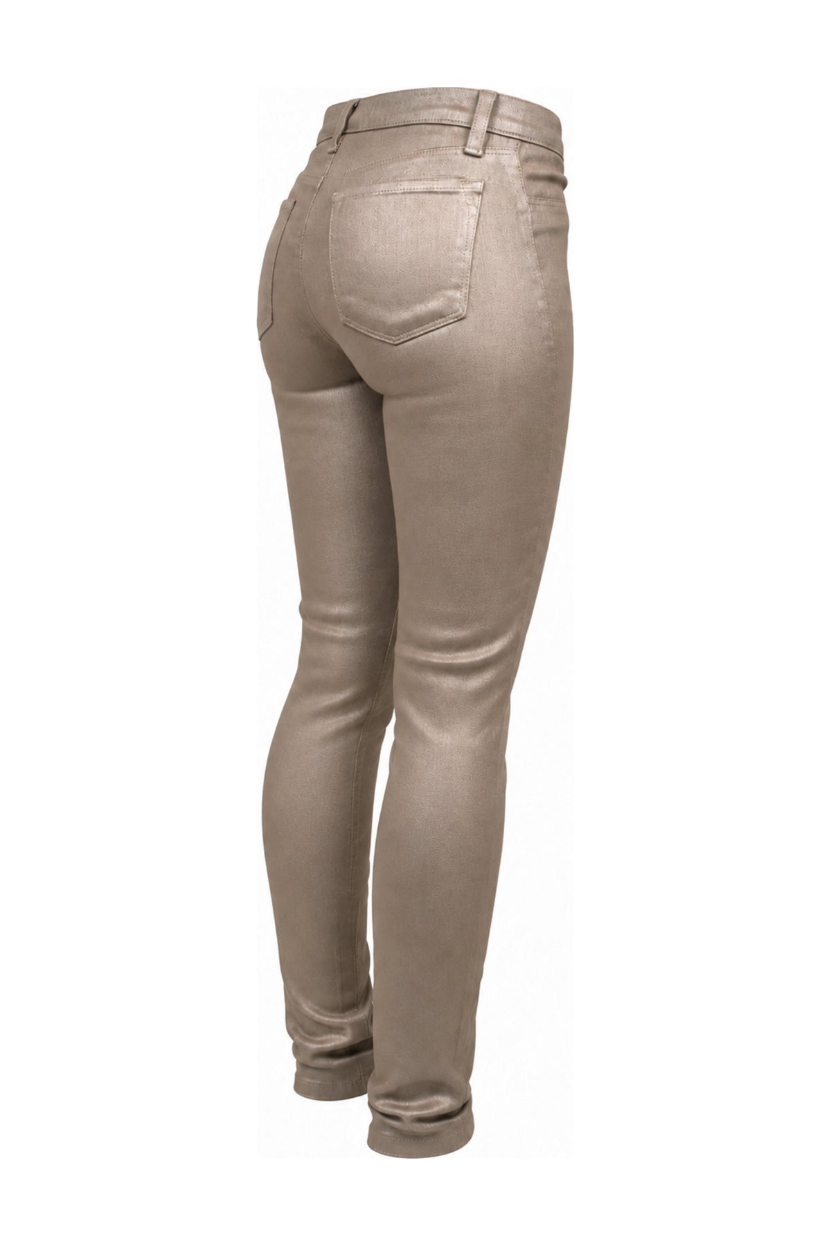 J Brand for Harrods Metallic Rose Gold Skinny Jeans