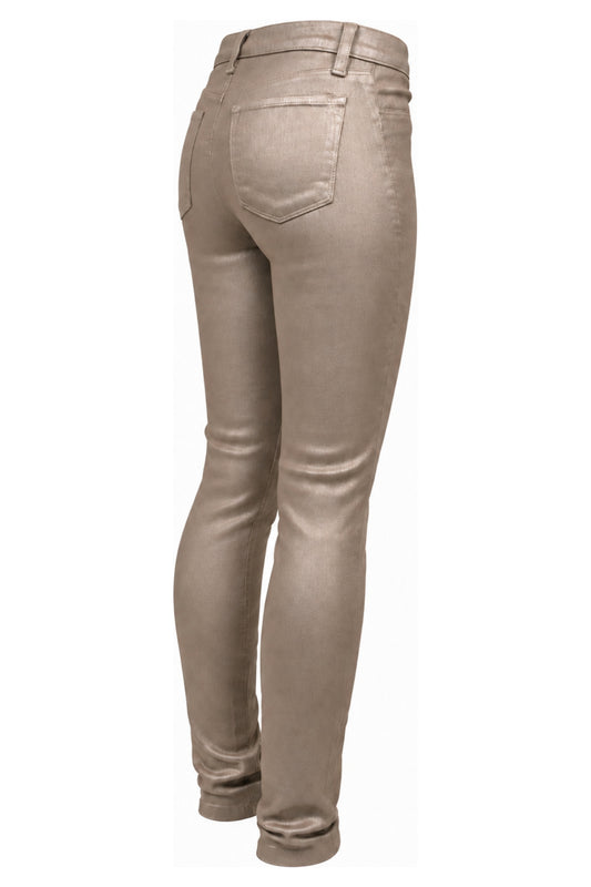 J Brand for Harrods Metallic Rose Gold Skinny Jeans