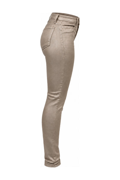 J Brand for Harrods Metallic Rose Gold Skinny Jeans