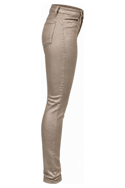 J Brand for Harrods Metallic Rose Gold Skinny Jeans