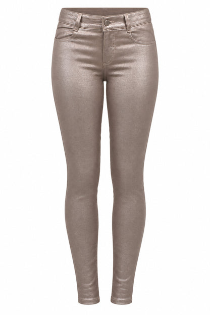Stella McCartney Rose Gold Metallic Coated Skinny Jeans