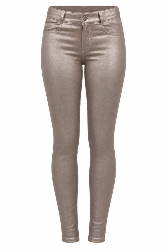 Stella McCartney Rose Gold Metallic Coated Skinny Jeans