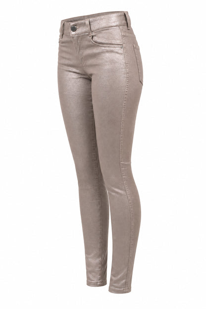 Stella McCartney Rose Gold Metallic Coated Skinny Jeans