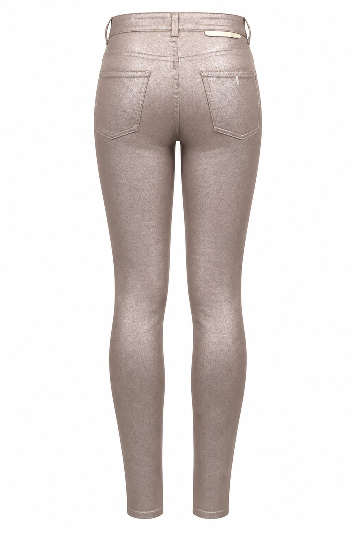 Stella McCartney Rose Gold Metallic Coated Skinny Jeans