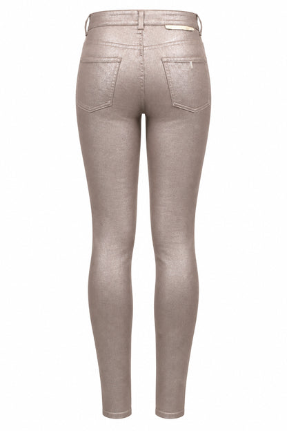 Stella McCartney Rose Gold Metallic Coated Skinny Jeans