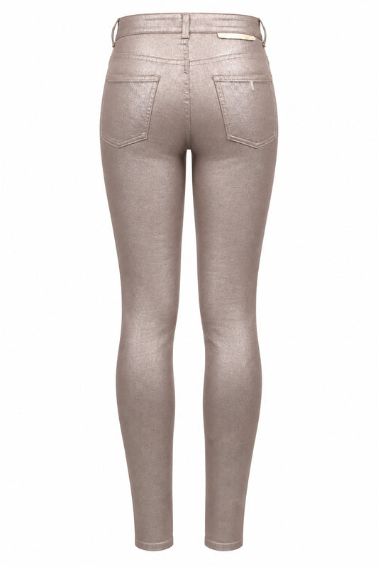 Stella McCartney Rose Gold Metallic Coated Skinny Jeans