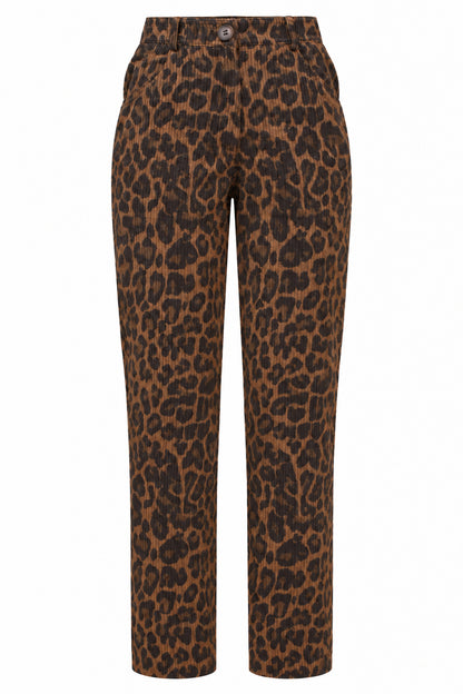 Vakkorama Leopard Print Corduroy Trousers