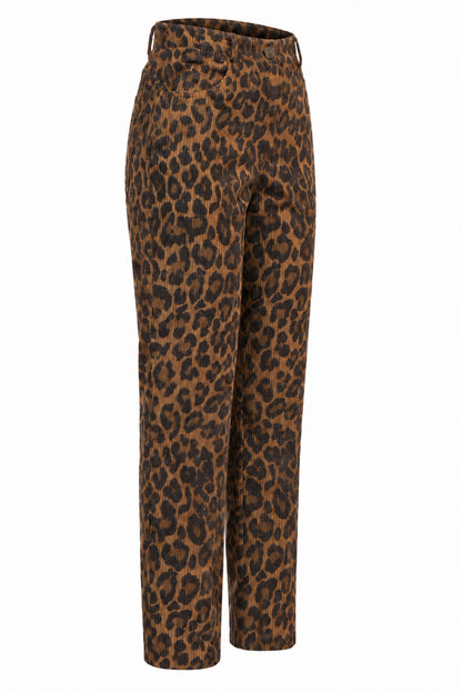 Vakkorama Leopard Print Corduroy Trousers
