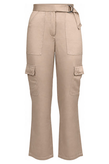 Jonathan Simkhai Champagne Satin Cargo Trousers