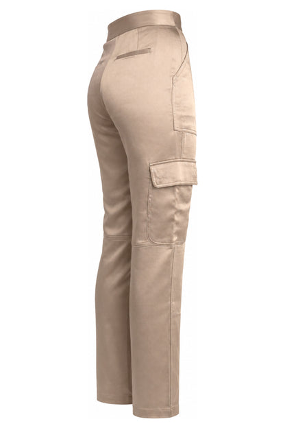 Jonathan Simkhai Champagne Satin Cargo Trousers