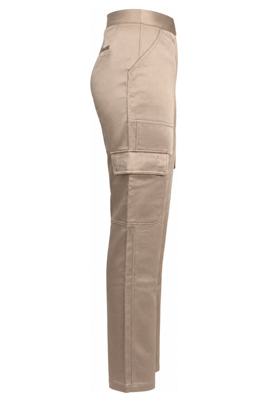 Jonathan Simkhai Champagne Satin Cargo Trousers