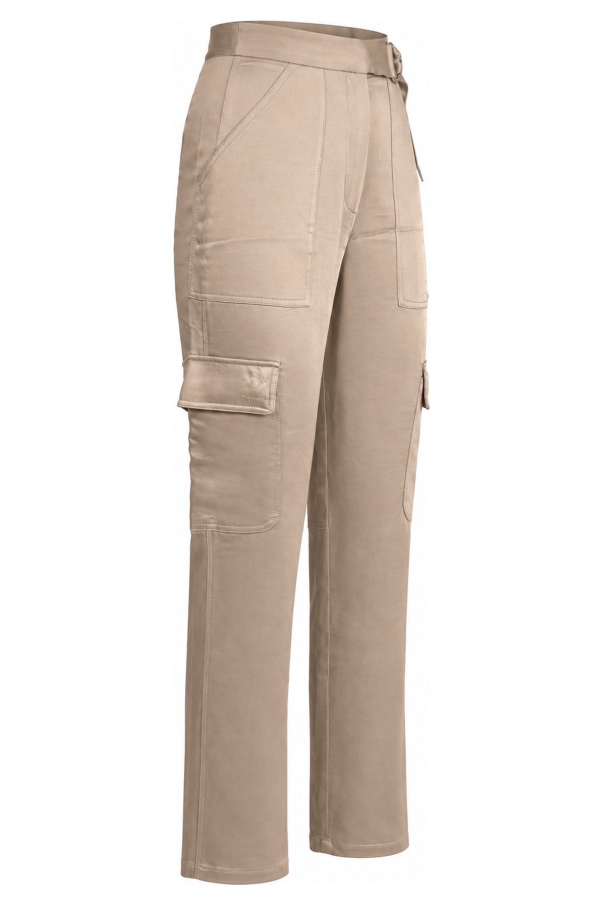 Jonathan Simkhai Champagne Satin Cargo Trousers
