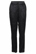 Vakkorama Black Satin Snake Jacquard Straight Trousers