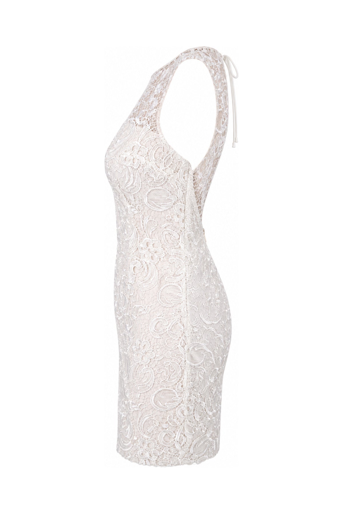 Lipsy Ivory Corded Lace Sleeveless Mini Dress