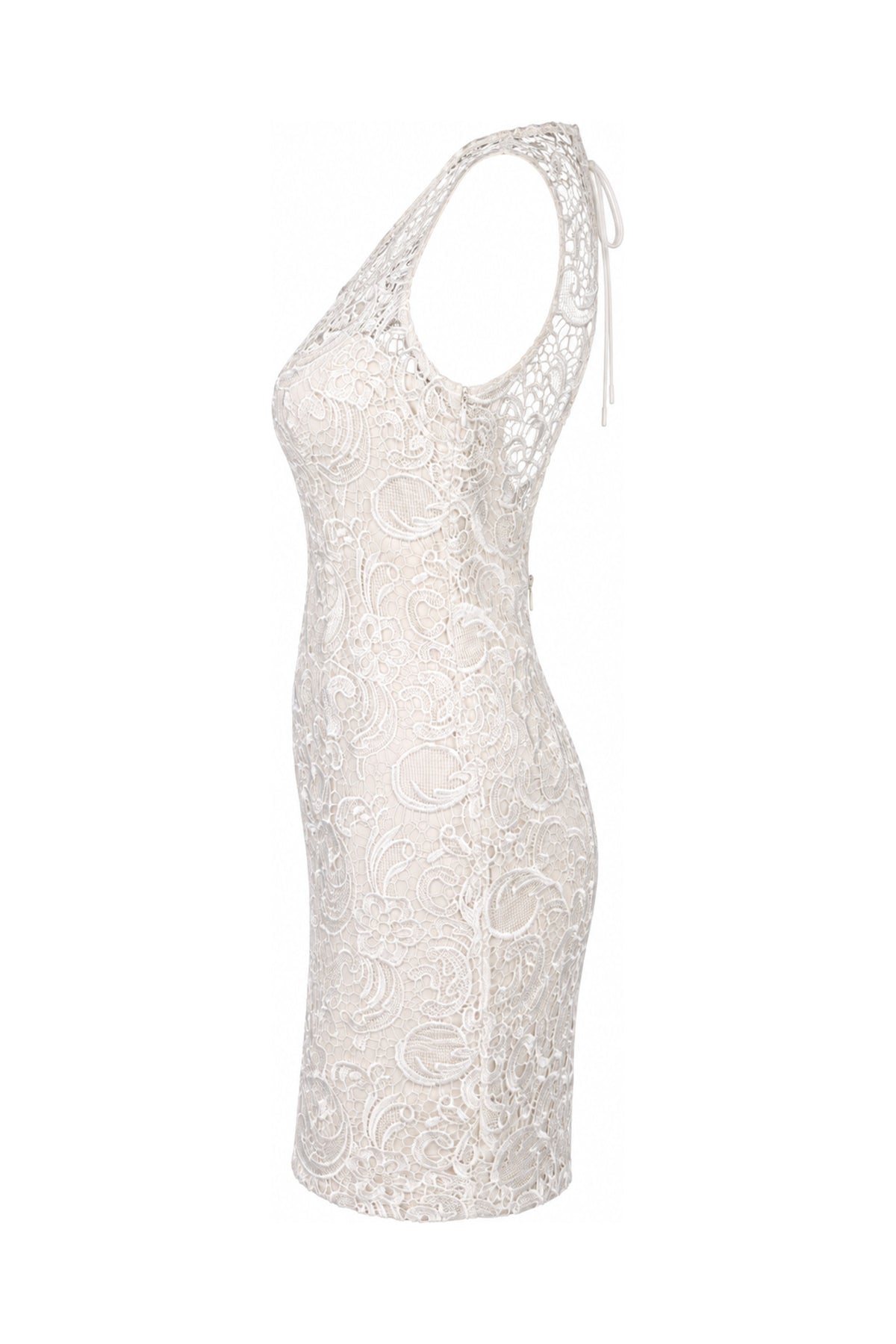 Lipsy Ivory Corded Lace Sleeveless Mini Dress