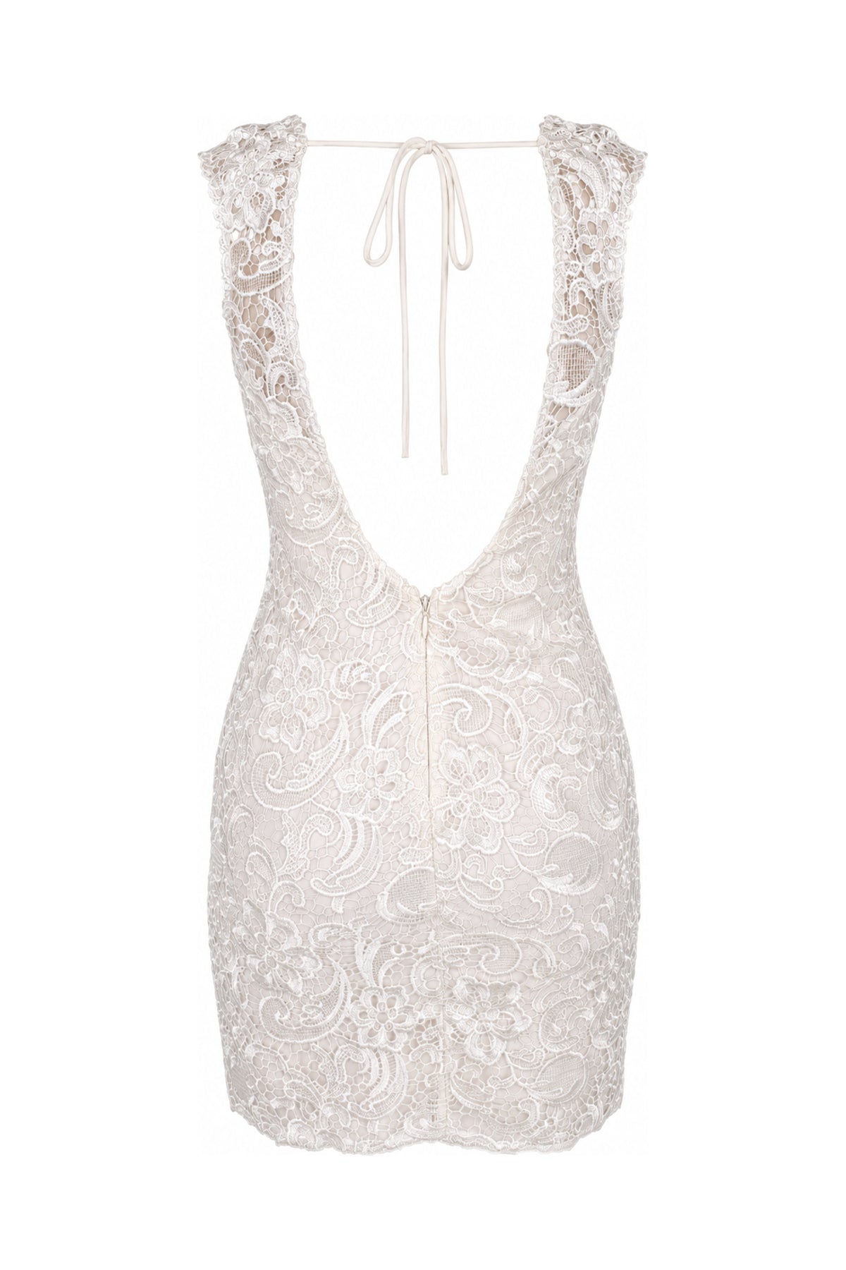 Lipsy Ivory Corded Lace Sleeveless Mini Dress