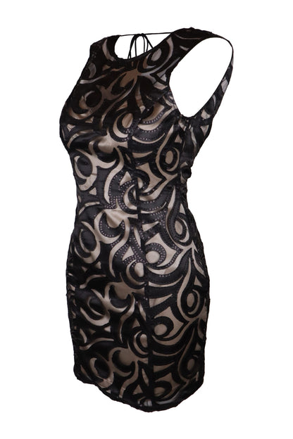 Lipsy Swirl Applique Black Dress