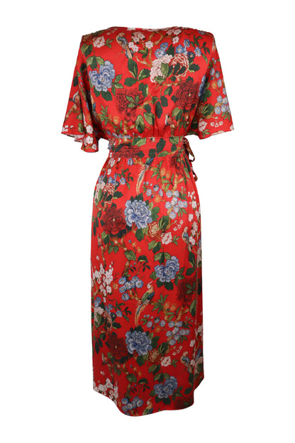 Alice And Olivia Red With Floral Print Dress