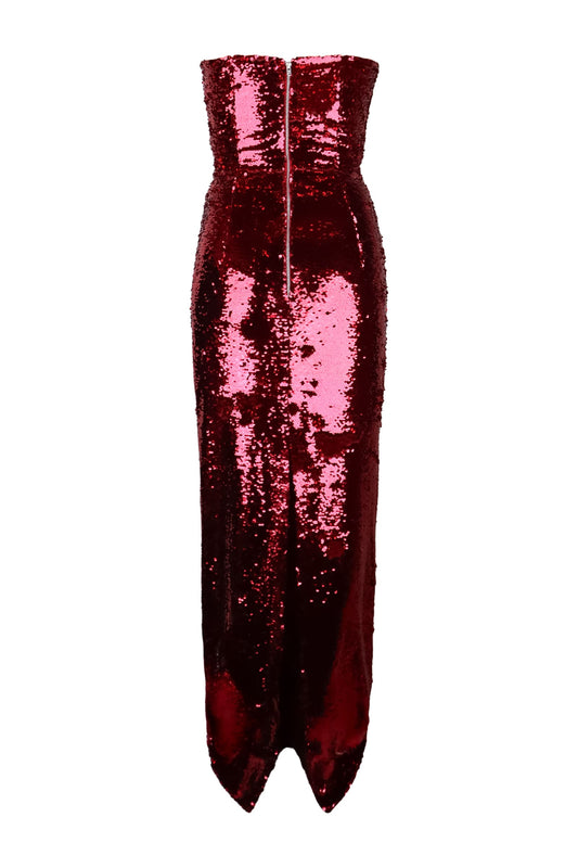 Arlington Burgundy Sequined Gown