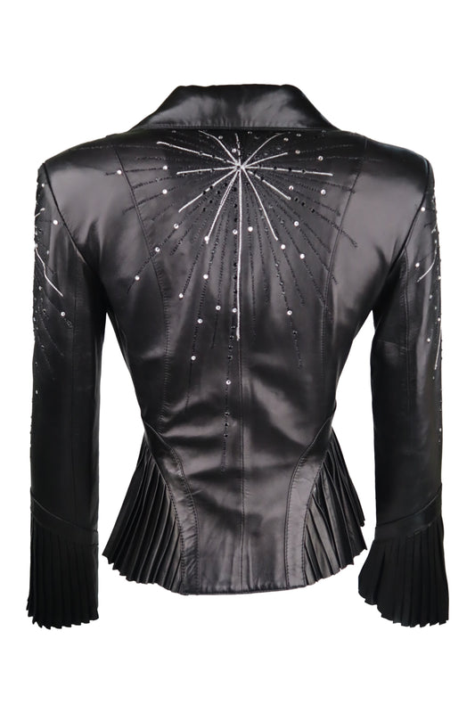 Punto Leather Beaded Jacket