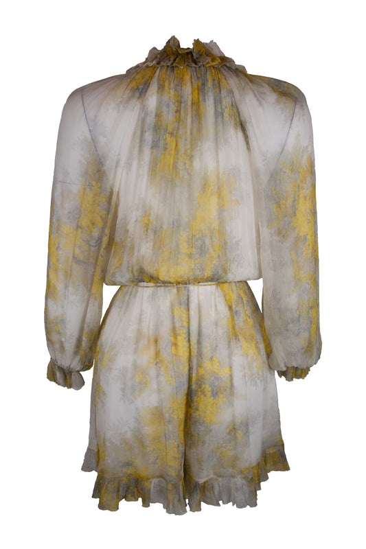 Zimmerman High Neck Floral Silk Dress