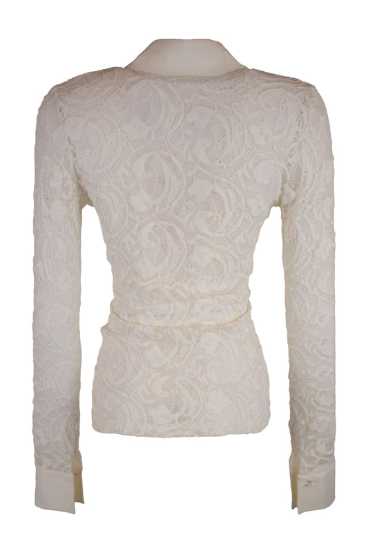 Jovanni Ecru Lace Shirt Top