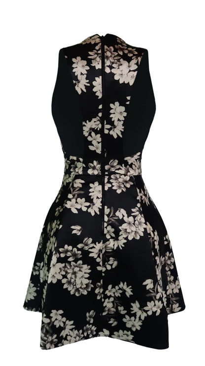 Alice And Olivia Black Floral Print Dress
