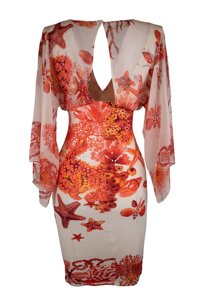 Roberto Cavalli Coral Chiffon Dress